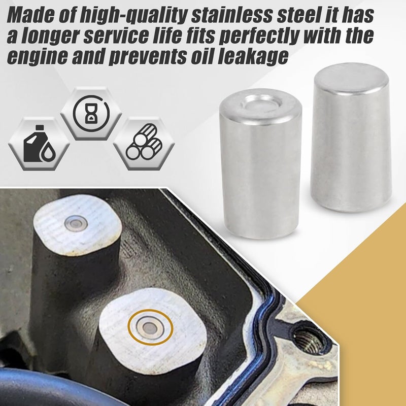 TUOSTPY Engine Plugs Fit for Non-AFM GM Engines 4.8, 5.3, 6.0, 6.2 2008-2023 LSX and LT Models, Non-DOD Oil Valley Plugs Stainless Steel Material - Image 3